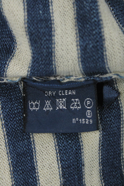 Ralph Lauren Blue Label Unisex Beige Linen Striped Pullover Sweater Size S