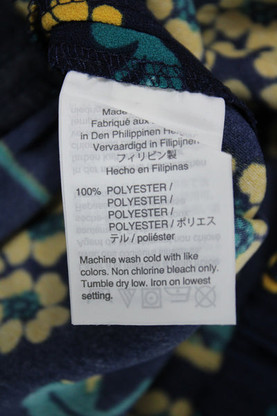 J Crew Womens Cropped Floral Dark Blue Pants Size 00