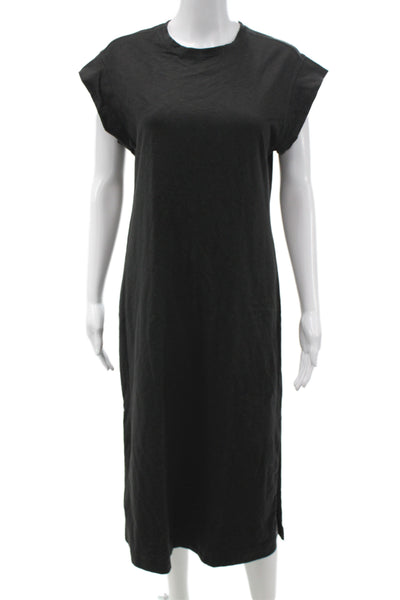 Everlane Womens T-Shirt Dress Black Cotton Crew Neck Knee Length Size XS