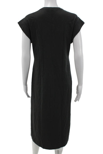 Everlane Womens T-Shirt Dress Black Cotton Crew Neck Knee Length Size XS