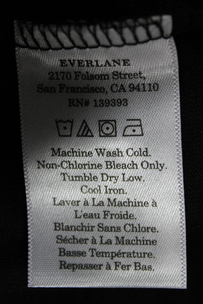 Everlane Womens T-Shirt Dress Black Cotton Crew Neck Knee Length Size XS