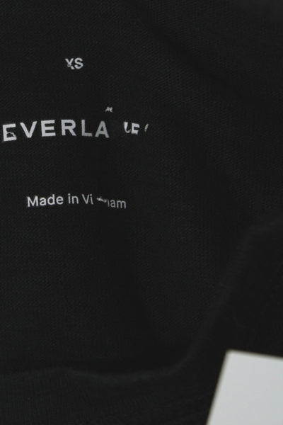 Everlane Womens T-Shirt Dress Black Cotton Crew Neck Knee Length Size XS