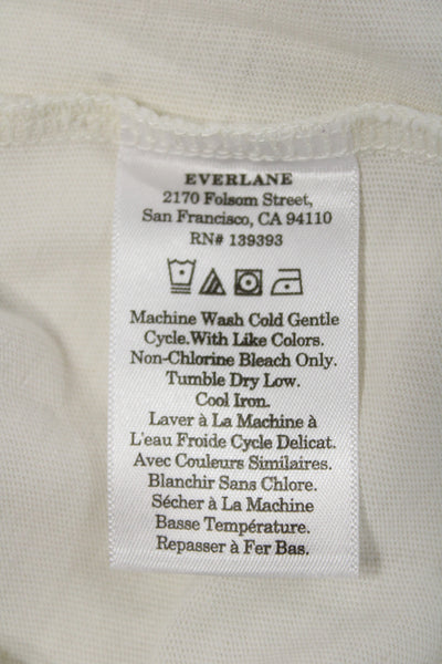 Everlane Womens Sleeveless Tank TShirt Dress White Organic Cotton Knee Size XS