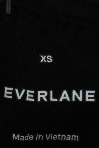 Everlane Womens Tank Dress Black Organic Cotton Crew Neck Knee Length Size XS