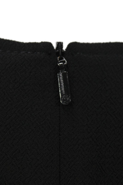 Trina Turk Womens Shift Dress Black VNeck Longsleeve Mini Organic Cotton Size 0
