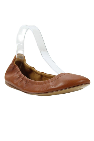Ralph Lauren Collection Womens Slip On Round Toe Leather Ballet Flats Brown 8
