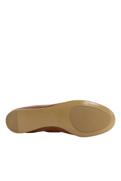 Ralph Lauren Collection Womens Slip On Round Toe Leather Ballet Flats Brown 8