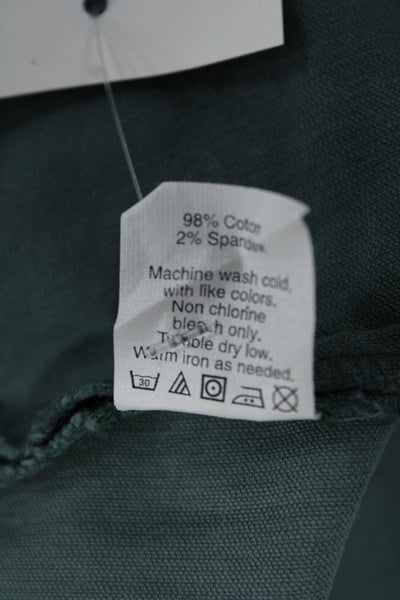 J Crew Women Straight Pencil Green Cotton Spandex Knee Length Skirt Size 12