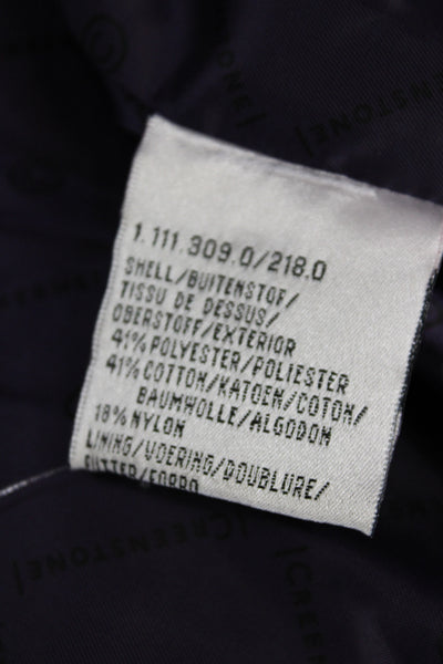 Creenstone Women Rain Coat Purple High Neck Zip Long Sleeve Size 42