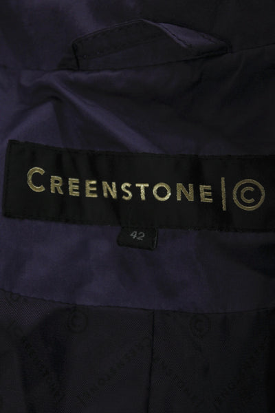 Creenstone Women Rain Coat Purple High Neck Zip Long Sleeve Size 42