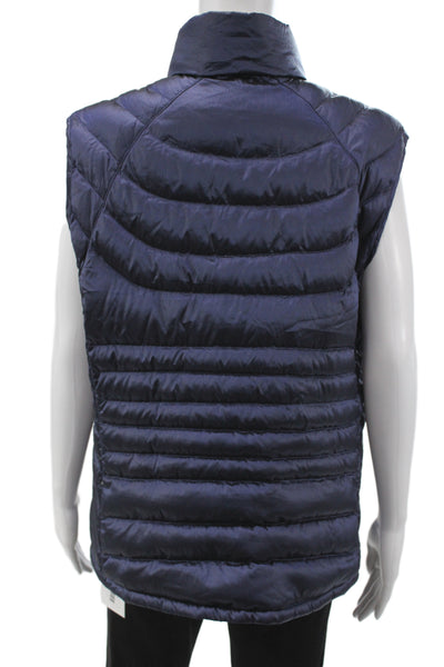 Bernardo Unisex Dark Blue Quilted Puffer Vest High Neck Zip Size XL