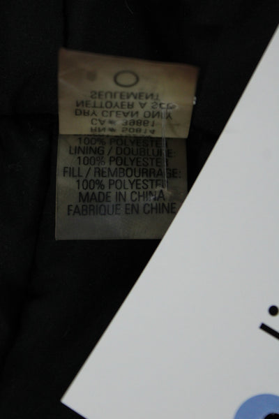 Elie Tahari Women Puffer Quilted Jacket Zebra Print Dark Gray Wool Size M