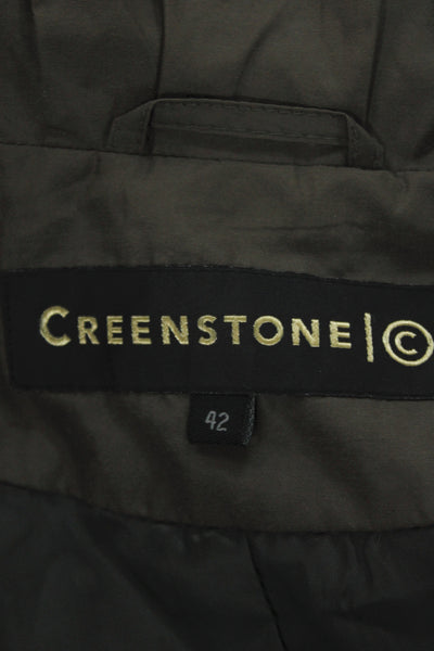 Creenstone Women Raincoat Windbreaker Green Zip High Neck Size 42