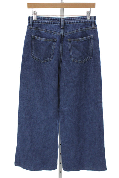 Frame Womens Paperbag Wide-Leg Jeans Dark Blue Mid-Rise Lyocell Size 25