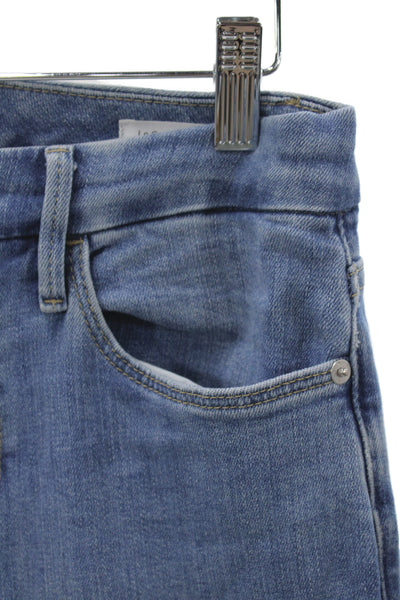 Frame Women Cropped Straight Jeans Blue Mid Rise Button Size 26