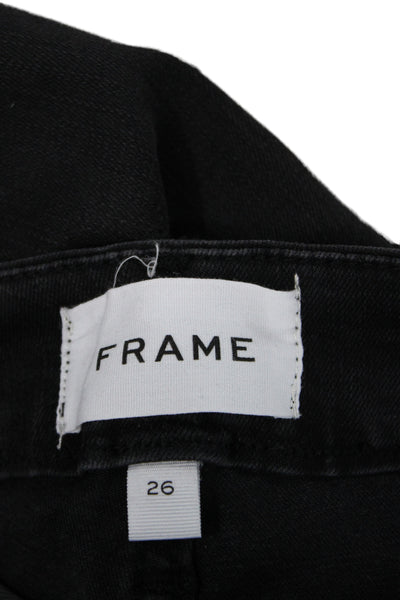 Frame Women Cropped Straight Black Jeans Size 26