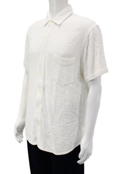 Joes Men's Short Sleeves Casual Button Down Shirt Shite Size M