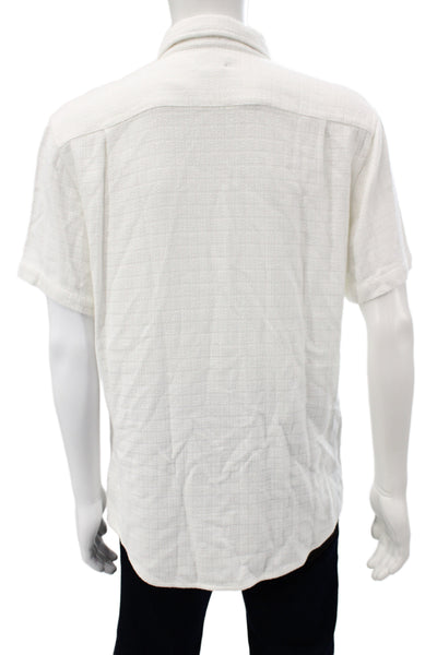 Joes Men's Short Sleeves Casual Button Down Shirt Shite Size M