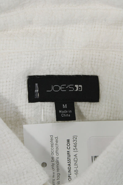 Joes Men's Short Sleeves Casual Button Down Shirt Shite Size M