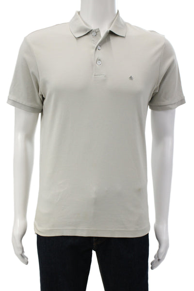 Rag & Bone Mens Gray Pima Cotton Collared Short Sleeve Polo Size S