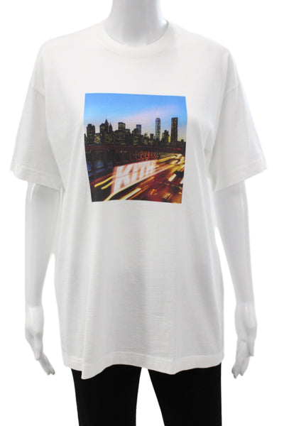 Kith Unisex White Graphic 100% Cotton Crew Neck Short Sleeve T-Shirt Size XS