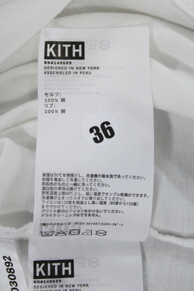 Kith Unisex White Graphic 100% Cotton Crew Neck Short Sleeve T-Shirt Size XS