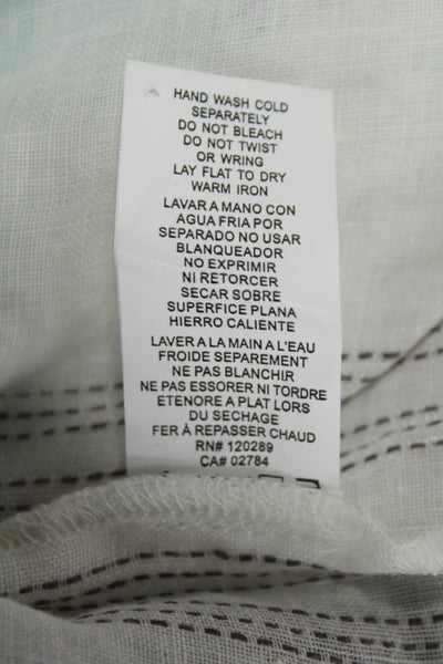 Vitamin A Unisex Striped Linen Beach Shorts White Size S