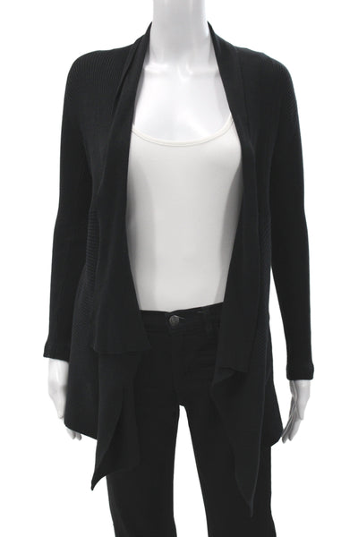 Cotton By Autumn Cashmere Women Cardigan Black Cotton Long Sleeve Size XS