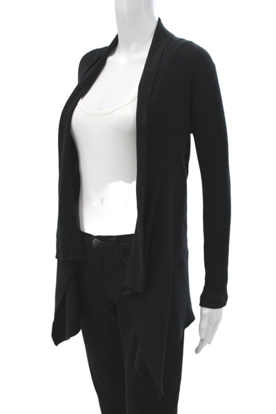 Cotton By Autumn Cashmere Women Cardigan Black Cotton Long Sleeve Size XS