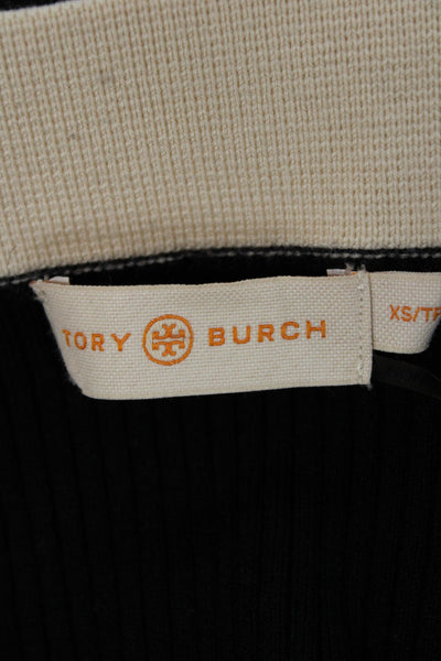 Tory Burch Womens Black V-Neck Button Wool Acrylic Cardigan Long Sleeve Size XS