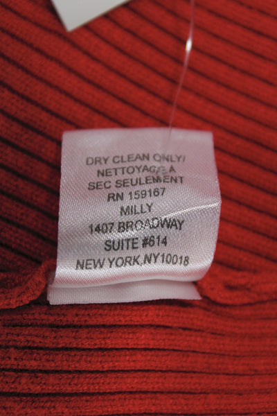 Milly Womens Cardigan V-Neck Long Sleeve Red Button Size 0P