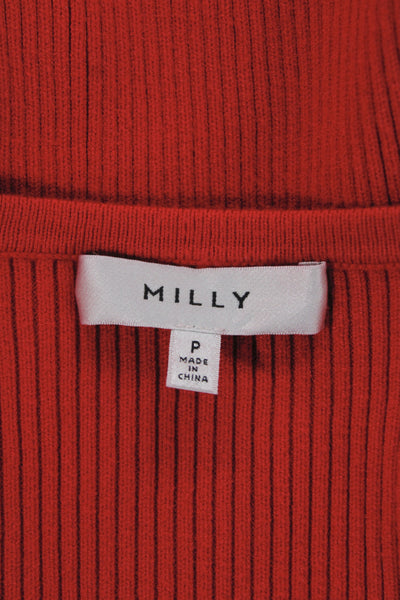 Milly Womens Cardigan V-Neck Long Sleeve Red Button Size 0P