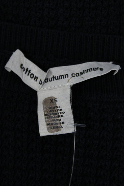 Cotton By Autumn Cashmere Womens Black Tunic Sweater 3/4 Sleeve Size XS