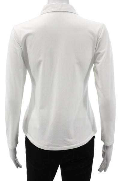 Jill McGowan Womens Button-Up Long Sleeve White Cotton Top Size XS