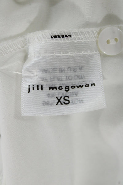 Jill McGowan Womens Button-Up Long Sleeve White Cotton Top Size XS