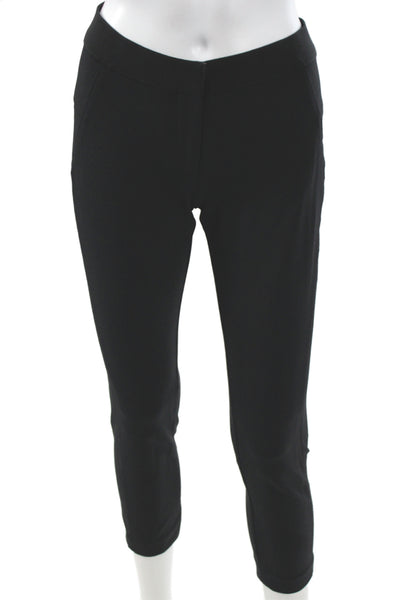 Veronica Beard Women Cropped Ankle Pants Black Zip Nylon Elastane Size 2