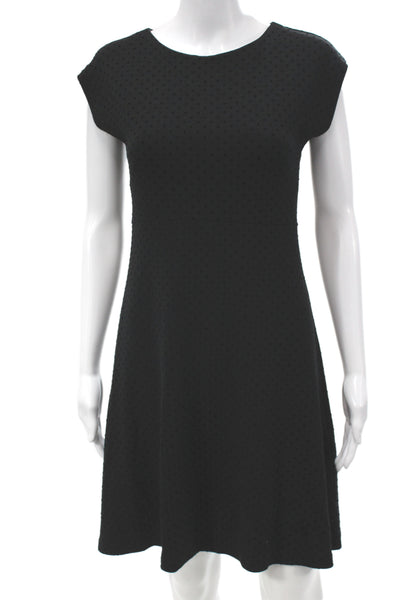 Claudie Pierlot Womens A-Line Dress Black Polka Dot Short-Sleeve Knee Size 1