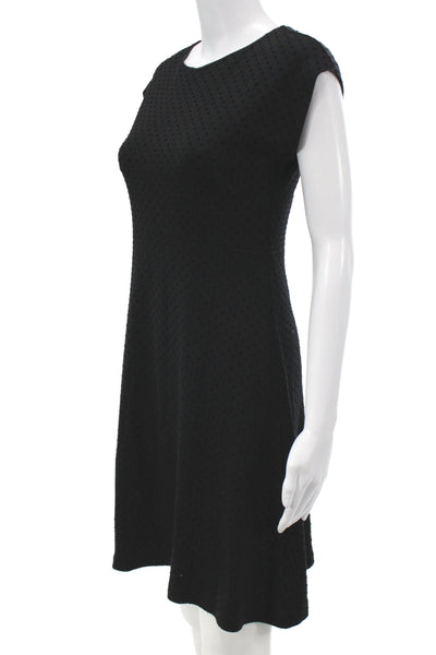 Claudie Pierlot Womens A-Line Dress Black Polka Dot Short-Sleeve Knee Size 1