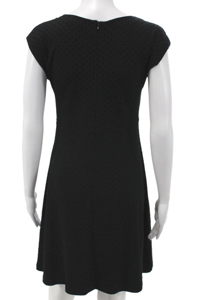 Claudie Pierlot Womens A-Line Dress Black Polka Dot Short-Sleeve Knee Size 1