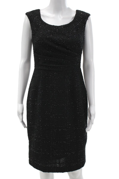Kay Unger Women Sheath Dress Black Sleeveless Mid-Calf Round Neck Size 4
