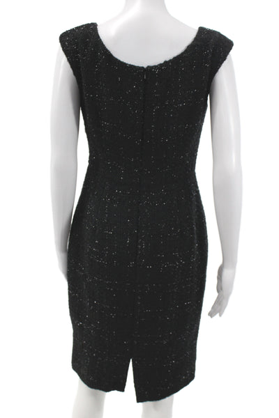 Kay Unger Women Sheath Dress Black Sleeveless Mid-Calf Round Neck Size 4