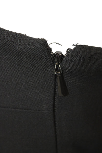 Theory Women Fit & Flare Dress Black Sleeveless Zip Mid-Calf Size 6