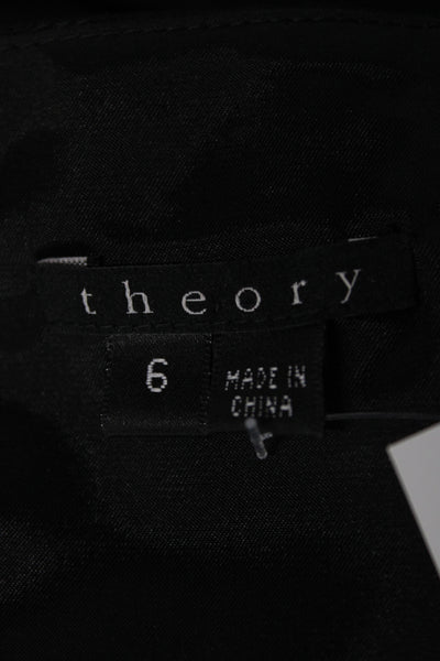 Theory Women Fit & Flare Dress Black Sleeveless Zip Mid-Calf Size 6