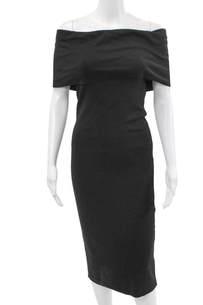 Zara Women Bodycon Sheath Black Sleeveless Cotton Spandex Dress Size S