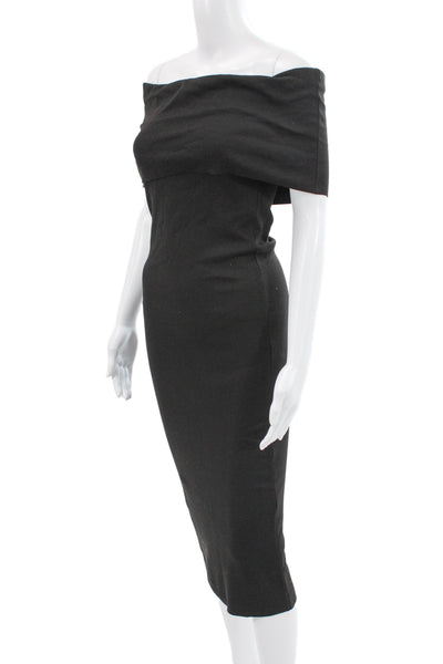 Zara Women Bodycon Sheath Black Sleeveless Cotton Spandex Dress Size S