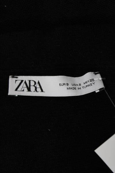 Zara Women Bodycon Sheath Black Sleeveless Cotton Spandex Dress Size S