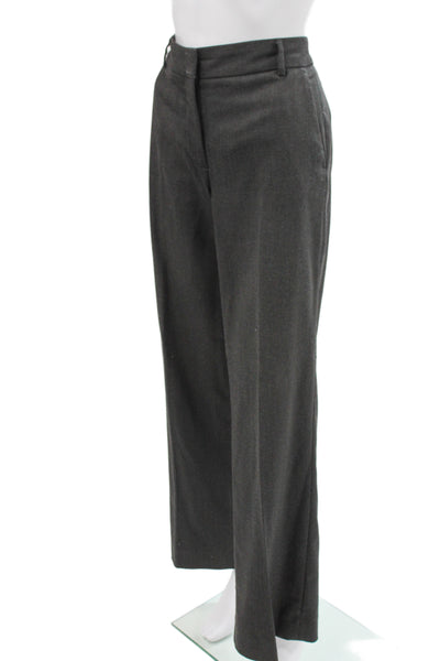 Zara Basic Unisex Dark Gray Wool Polyester Button Dress Pants Size 4