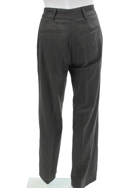 Zara Basic Unisex Dark Gray Wool Polyester Button Dress Pants Size 4