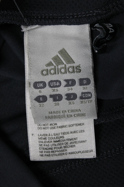 Adidas Womens Dark Gray Striped Zip Sweatpants Fall Sports Size XS