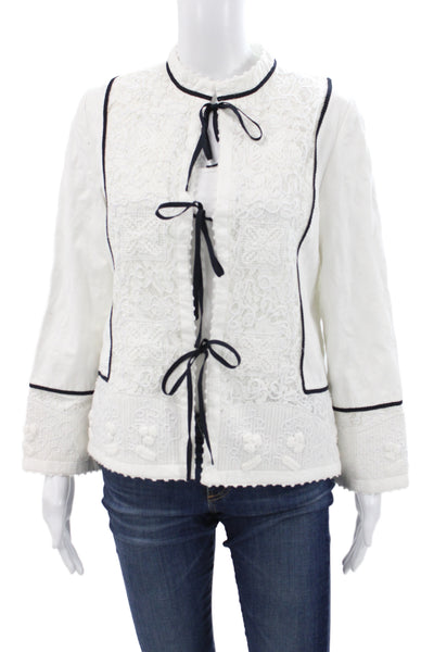 Polo Ralph Lauren Women Quilted Cotton White High Neck Longsleeve Jacket Size M